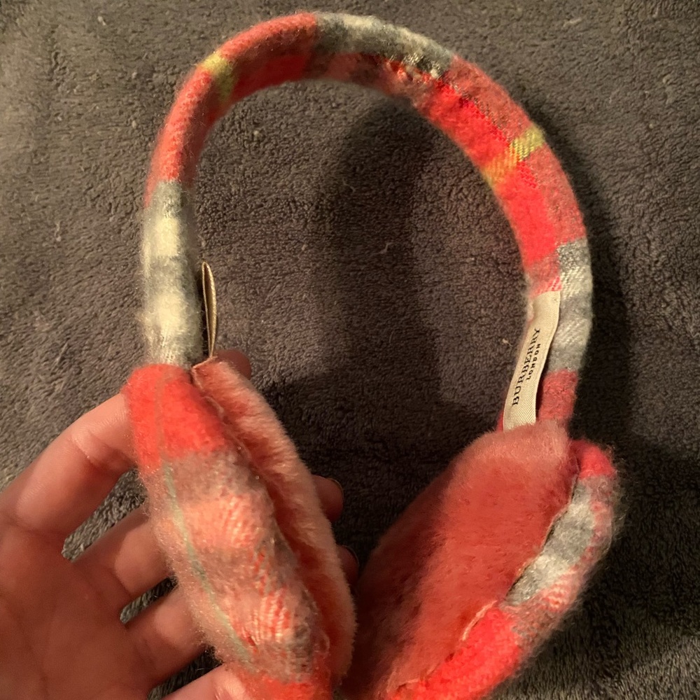 Pink Burberry earmuffs